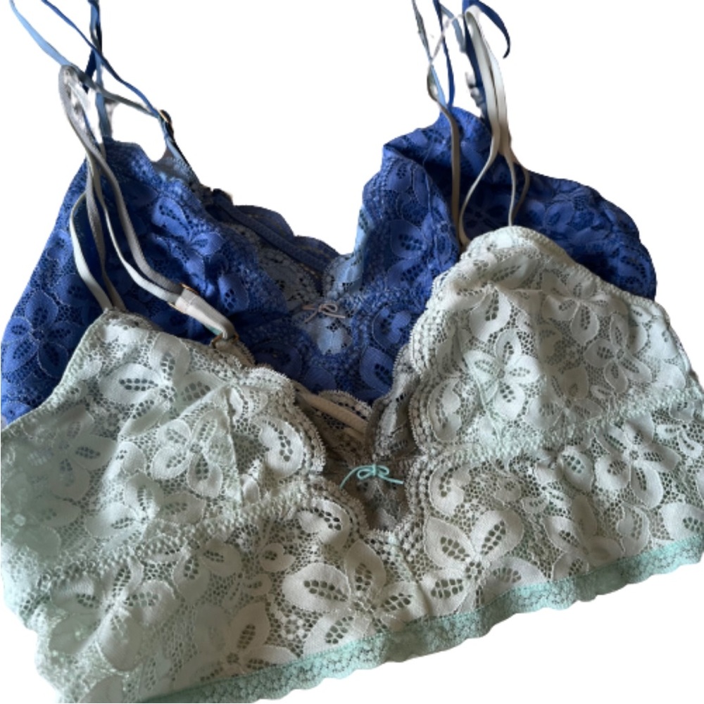 AERIE lace long line bralettes, two toned set - Picture 1 of 7